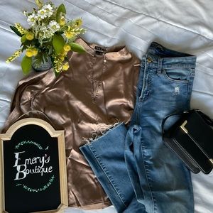 Stunning copper silk blouse